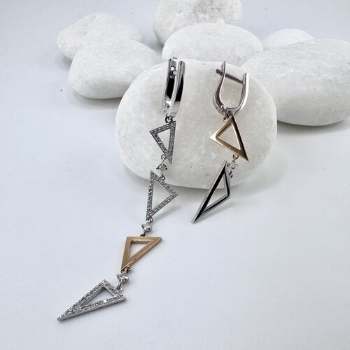 Серьги с бриллиантами из золота 585 пробы