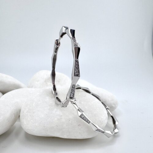 Серьги с бриллиантами из белого золота 585 пробы