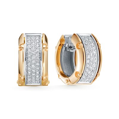 Серьги с бриллиантами из золота 585 пробы