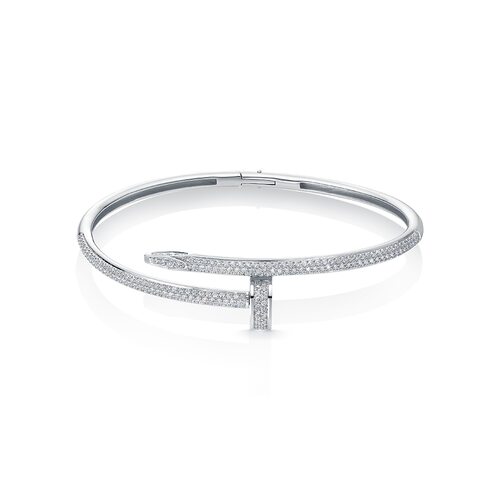 Браслет "Гвоздь" с бриллиантами из белого золота 585 пробы