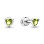 Серьги с хризолитом из серебра 925 пробы