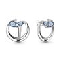 Серьги с фианитом и топазом Swiss Blue из серебра 925 пробы