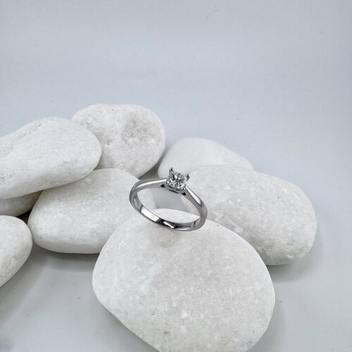 Кольцо с бриллиантами из белого золота 585 пробы