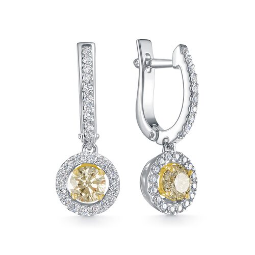 Серьги с бриллиантами из белого золота 585 пробы