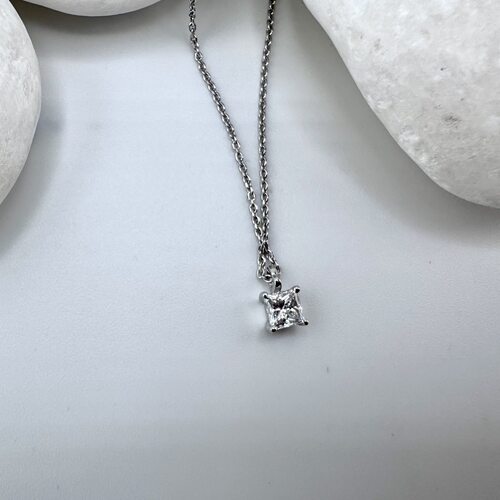 Колье с бриллиантом из белого золота 585 пробы