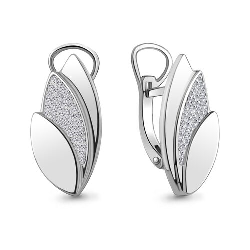 Серьги со стеклом из серебра 925 пробы