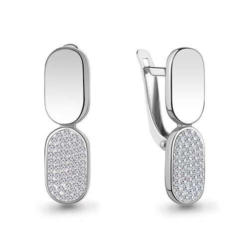 Серьги со стеклом из серебра 925 пробы