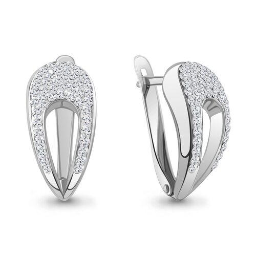 Серьги со стеклом из серебра 925 пробы