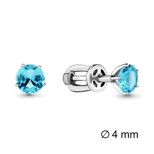 Серьги с топазами из серебра 925 пробы