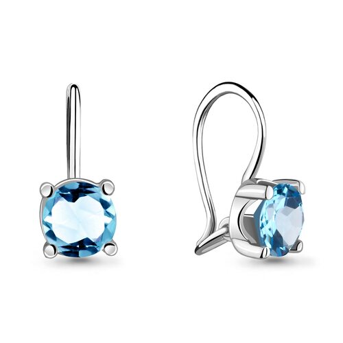 Серьги с топазами из белого золота 585 пробы