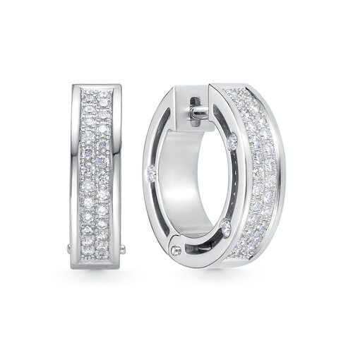 Серьги с бриллиантами из белого золота 585 пробы