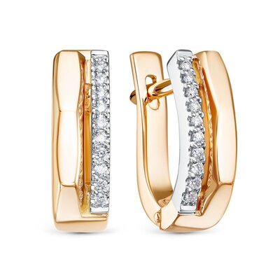 Серьги с бриллиантами из золота 585 пробы