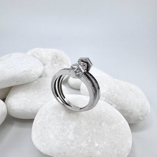 Кольцо с бриллиантами из белого золота 585 пробы