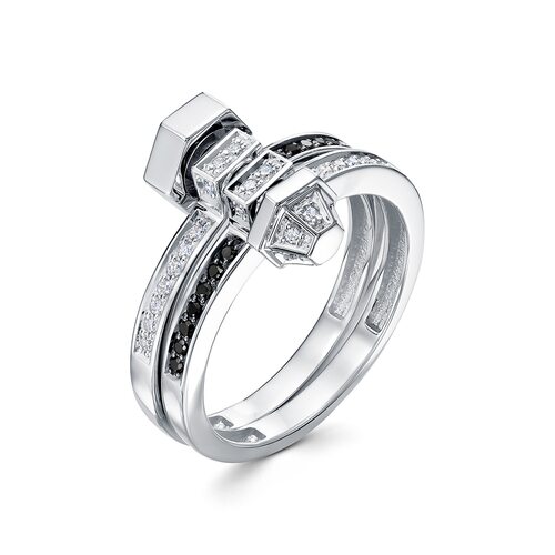 Кольцо с бриллиантами из белого золота 585 пробы