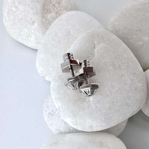 Серьги с бриллиантами из белого золота 585 пробы