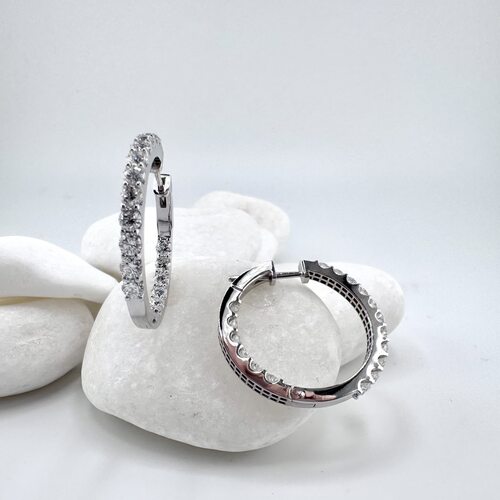 Серьги с бриллиантами из белого золта 585 пробы