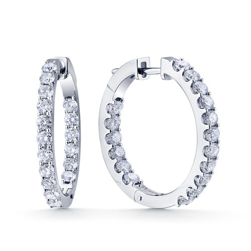 Серьги с бриллиантами из белого золта 585 пробы