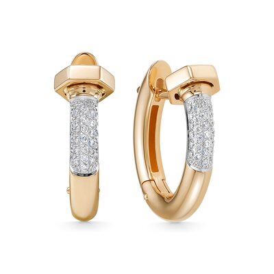 Серьги с бриллиантами из золота 585 пробы