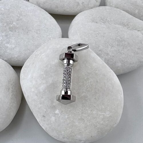 Подвеска с бриллиантами из белого золота 585 пробы