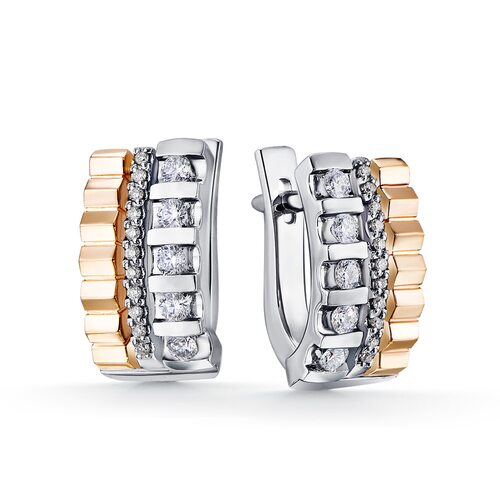 Серьги с бриллиантами из золота 585 пробы