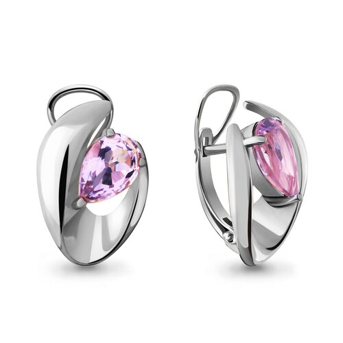 Серьги с аметистами из серебра 925 пробы