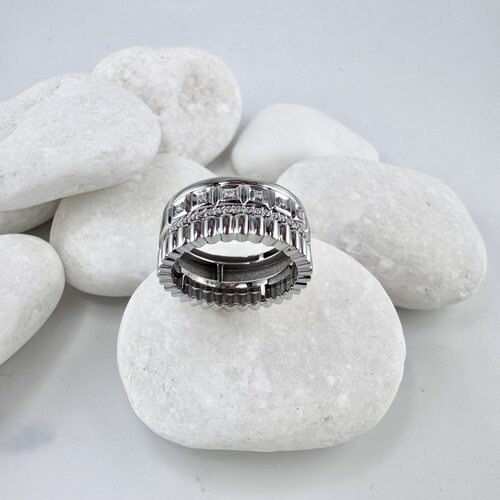 Кольцо с бриллиантами из белого золота 585 пробы