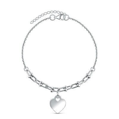 Браслет "Сердце" из серебра 925 пробы