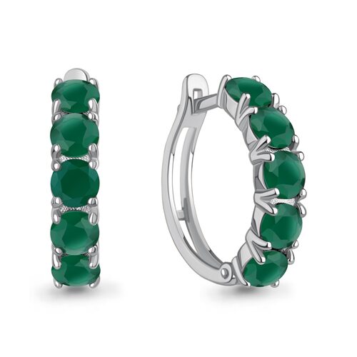 Серьги с агатом из серебра 925 пробы