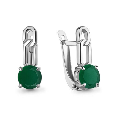 Серьги с агатом из серебра 925 пробы