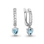 Серьги "Сердца" с топазами из серебра 925 пробы