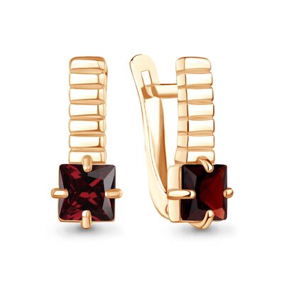 Серьги с гранатами из золота 585 пробы