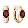 Серьги с гранатом из серебра 925 пробы с позолотой