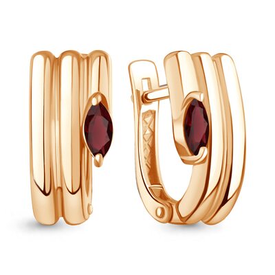 Серьги с гранатами из золота 585 пробы