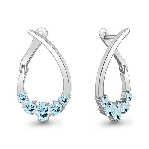 Серьги с топазами из серебра 925 пробы