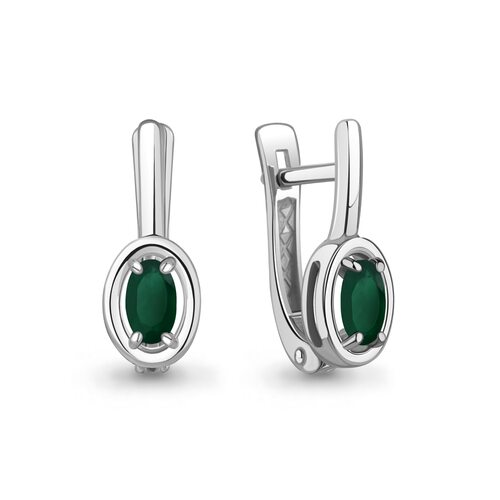 Серьги с агатом из серебра 925 пробы