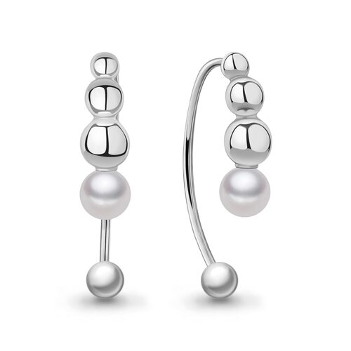 Серьги с жемчугом из серебра 925 пробы