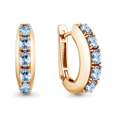 Серьги с топазами из золота 585 пробы