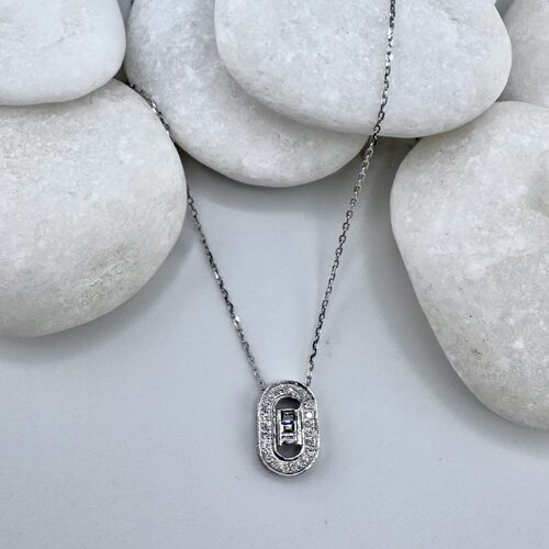 Колье с бриллиантами из белого золота 585 пробы