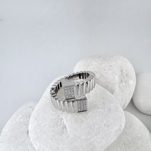 Кольцо с бриллиантами из белого золота 585 пробы