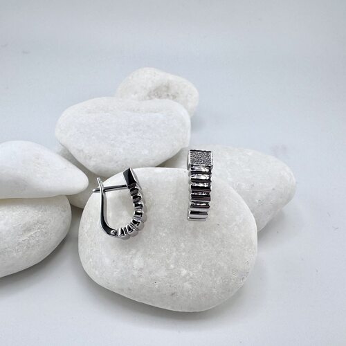 Серьги с бриллиантами из белого золота 585 пробы