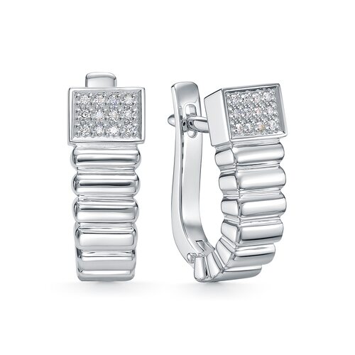 Серьги с бриллиантами из белого золота 585 пробы