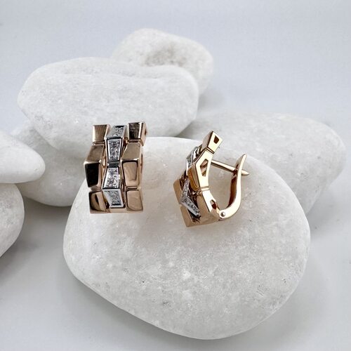 Серьги с бриллианами из золота 585 пробы