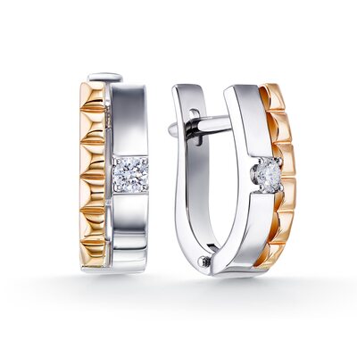 Серьги с бриллиантами из золота 585 пробы