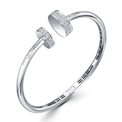 Браслет "Гвозди" с бриллиантами из белого золота 585 пробы