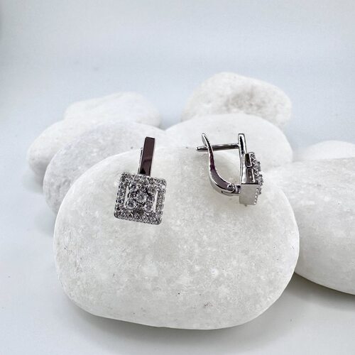 Серьги с бриллиантами из белого золота 585 пробы