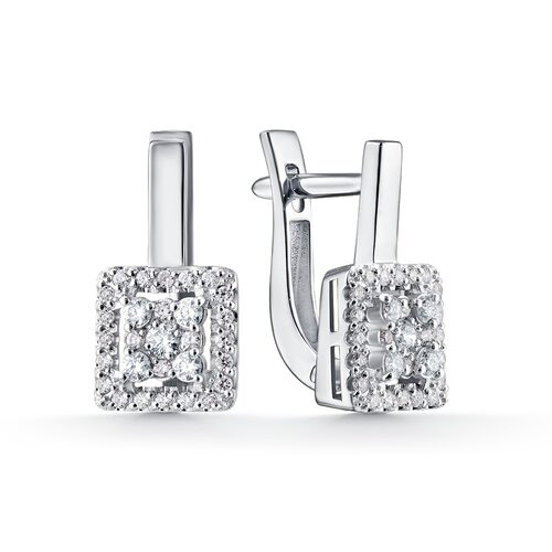 Серьги с бриллиантами из белого золота 585 пробы