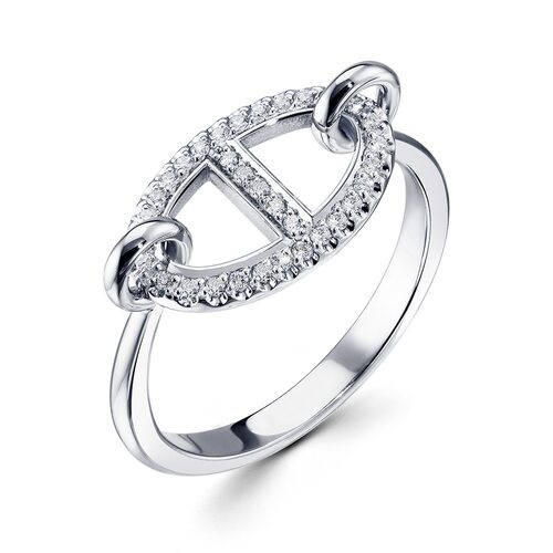 Кольцо с бриллиантами из белого золота 585 пробы