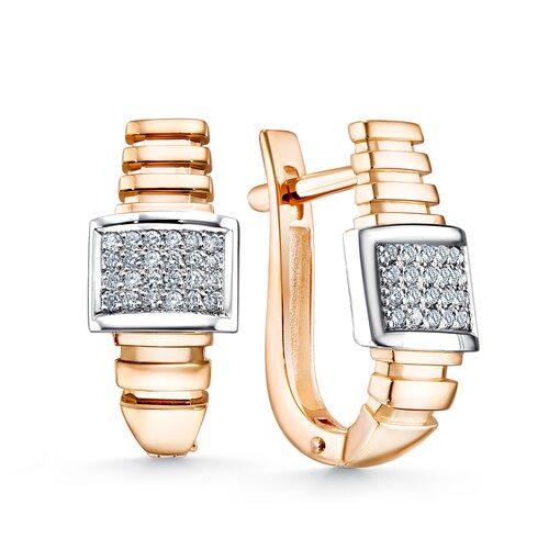 Серьги с бриллиантами из золота 585 пробы