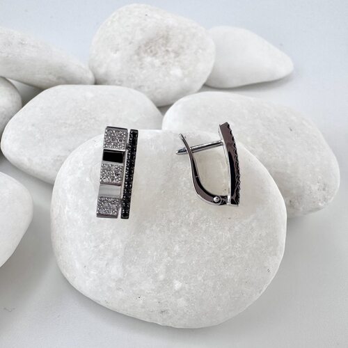 Серьги с бриллиантами из белого золота 585 пробы