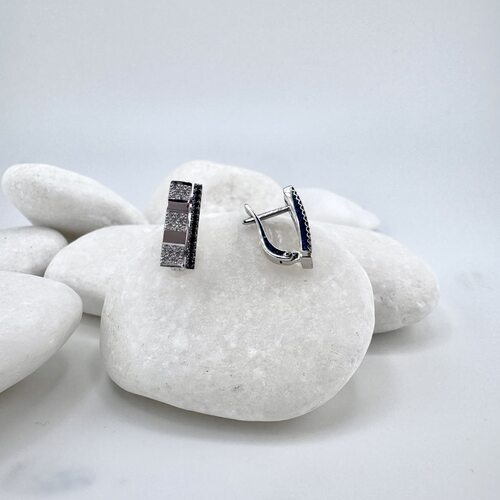 Серьги с бриллиантами из белого золота 585 пробы